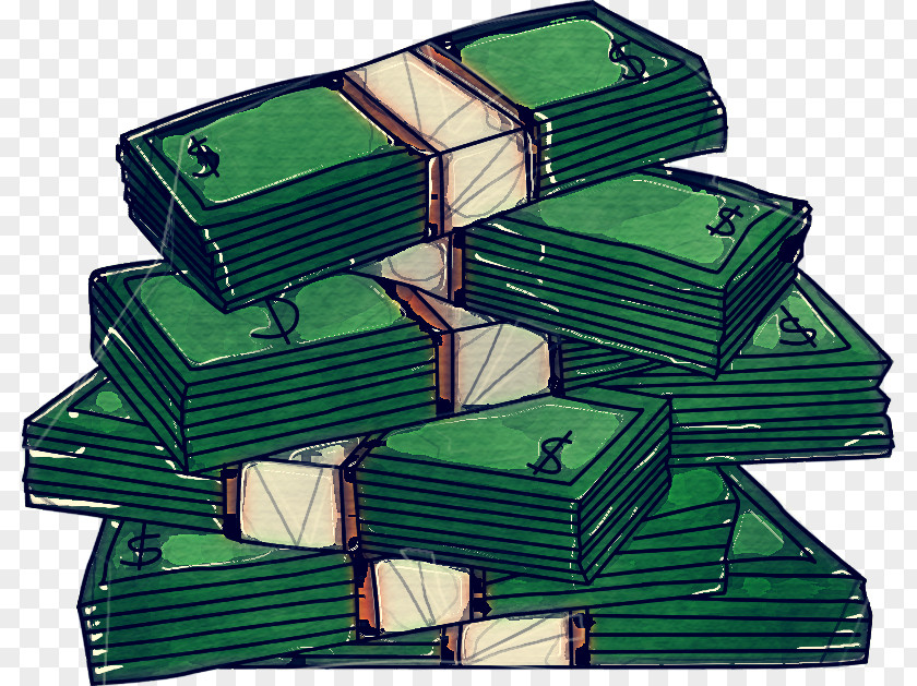 Rectangle Green Transparency Money Cash Finance Stack PNG