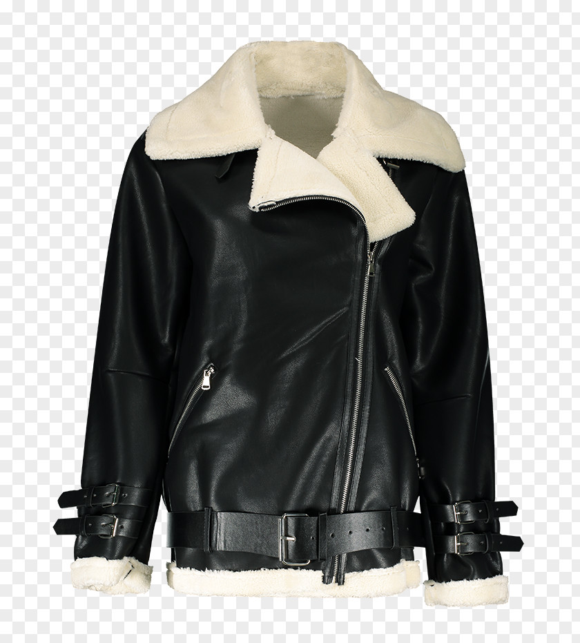 Sun Flower No Buckle Chart Shearling Leather Jacket Artificial Lining PNG