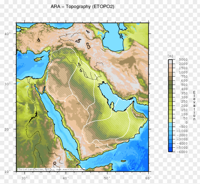 Topography Arabian Peninsula Atlas Map Display Resolution Ecoregion PNG