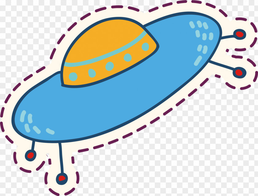 Vector Blue UFO Flying Saucer Unidentified Object Cartoon PNG