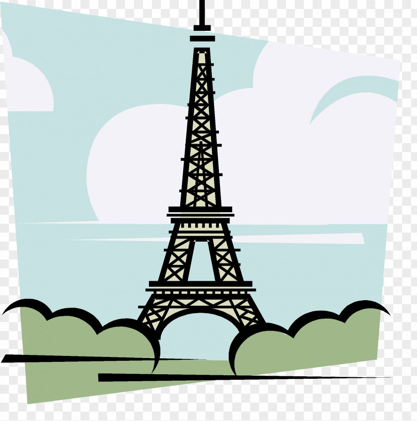 Eiffel Tower Coloring Book French Language Landmark Aerials PNG