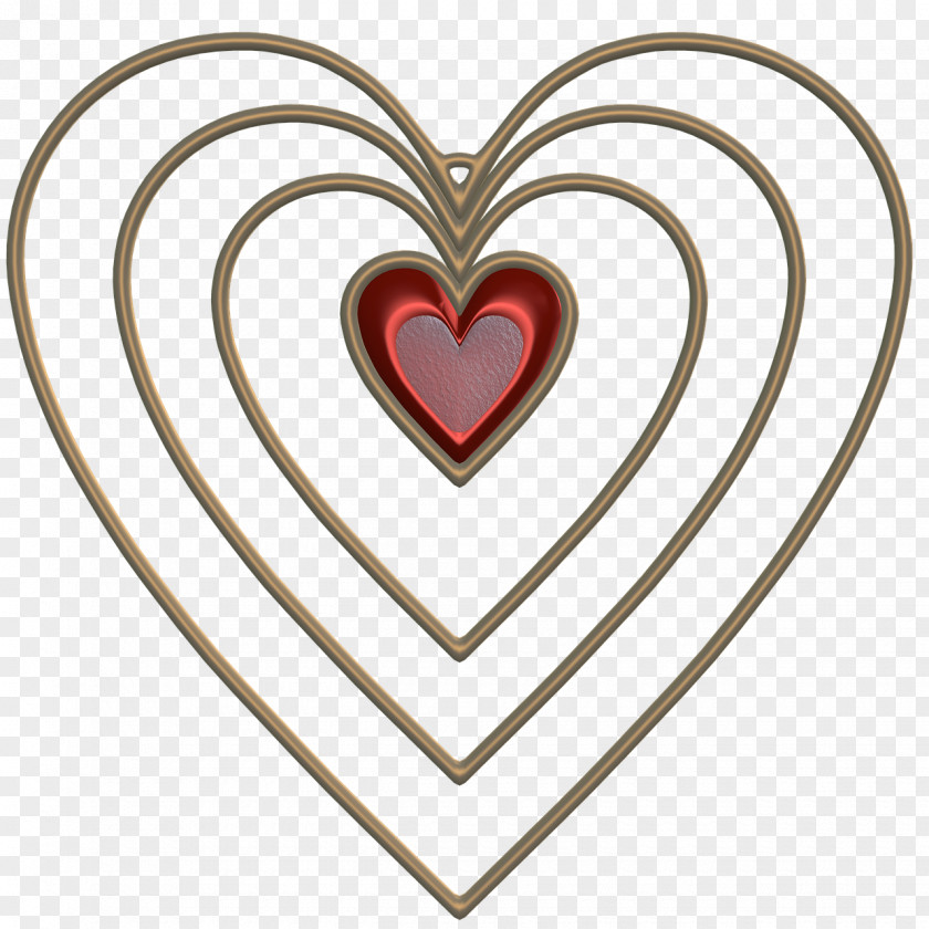 Golden Heart Valentine's Day Jewellery PNG