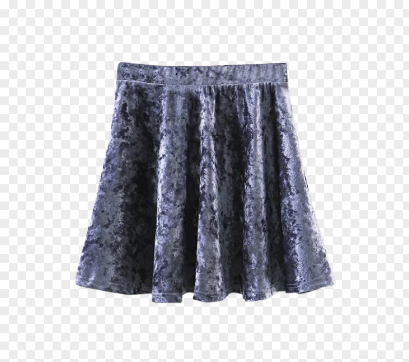 Mini Skirt A-line Velvet Dress Pleat PNG