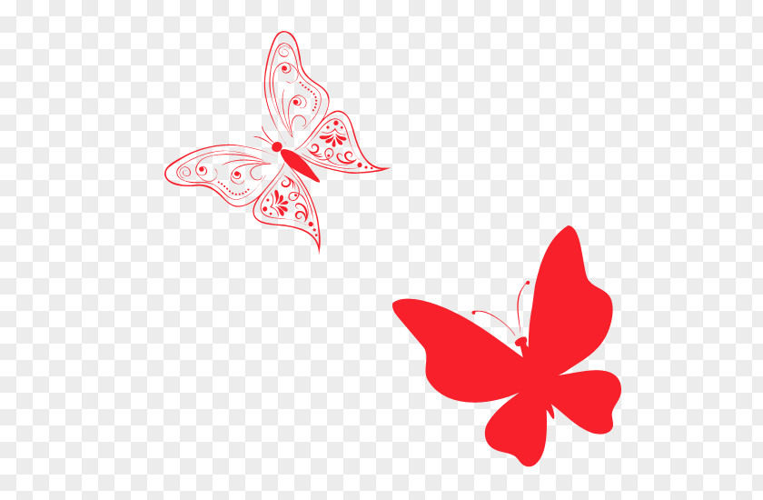 Red Child Butterfly Pattern PNG