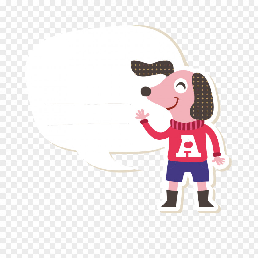 Hello Puppy Cartoon Illustration PNG