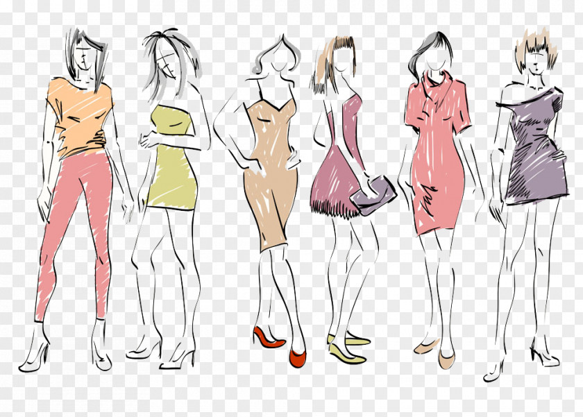 Women Fashion Model Drawing PNG