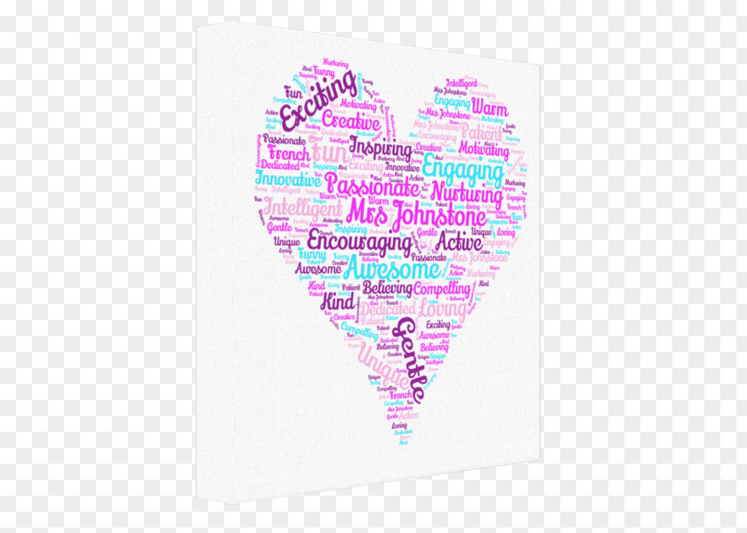 Heart Clouds Word Teacher Phrase Name PNG