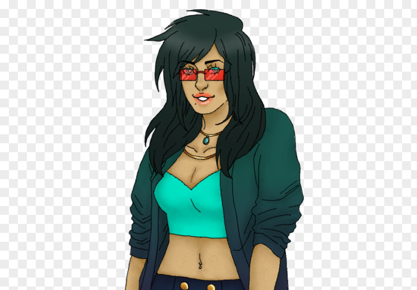 Meenah Peixes Horns Black Hair Human Illustration Pyrope Glasses PNG