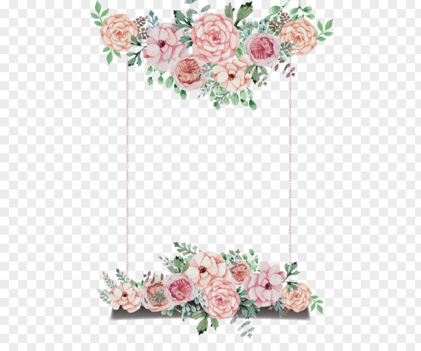 Vintage Greeting Card Floral Decoration Image Wedding Invitation Painting PNG