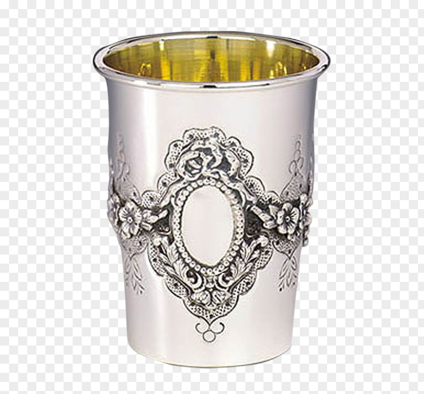 Double Cup Kiddush Silver Judaism Mug PNG
