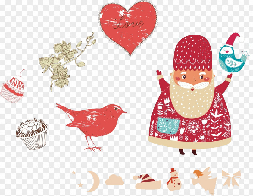 Free Christmas Creative Matting Santa Claus Ornament Cake Pillow PNG