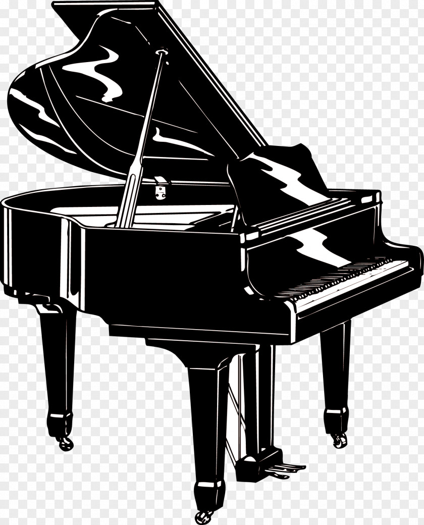 Hand-painted Piano Musical Instrument Painting PNG