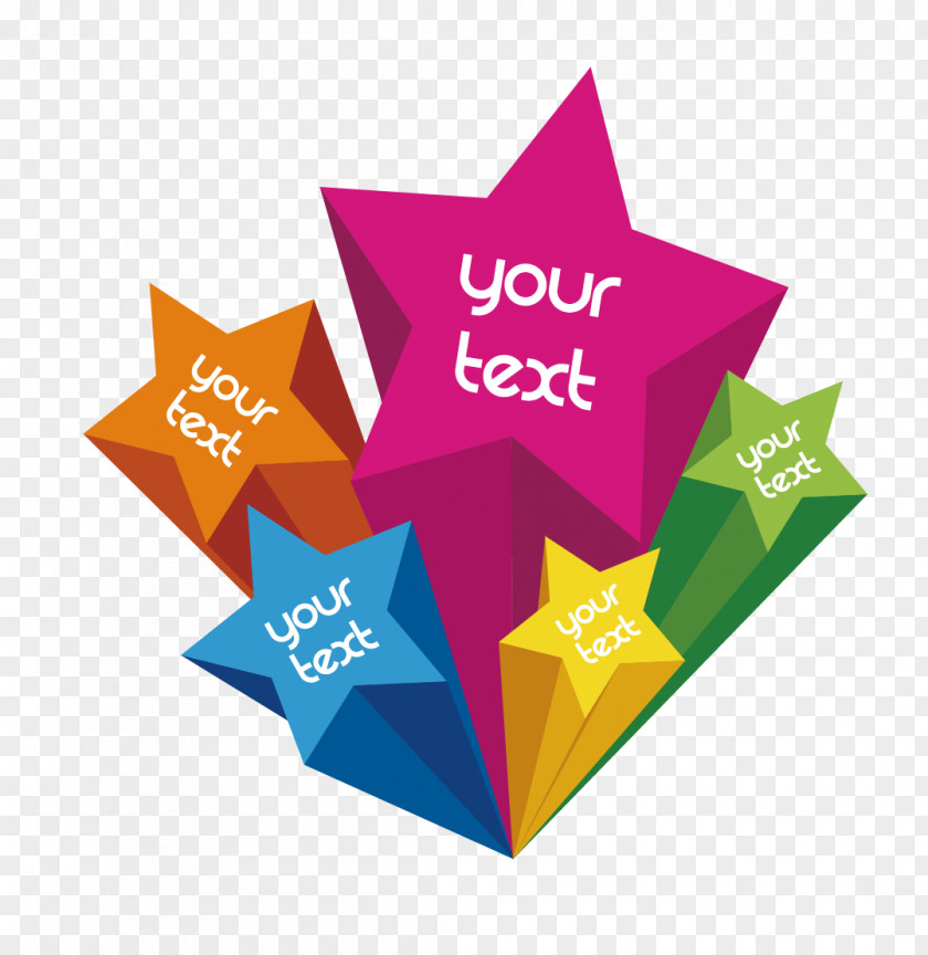 Three-dimensional Star Border Download Text Box PNG