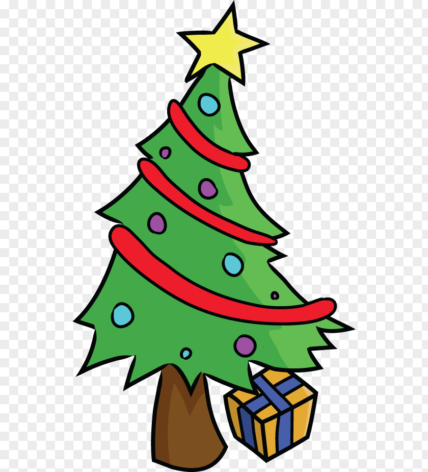 Cartoon Christmas Trees Santa Claus Tree Clip Art PNG