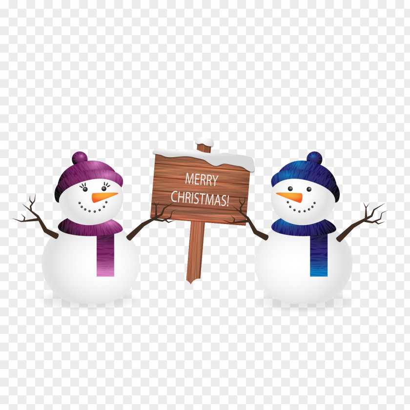 Christmas Snowman With Wooden Sign Vector Synthetic Dreads PNG