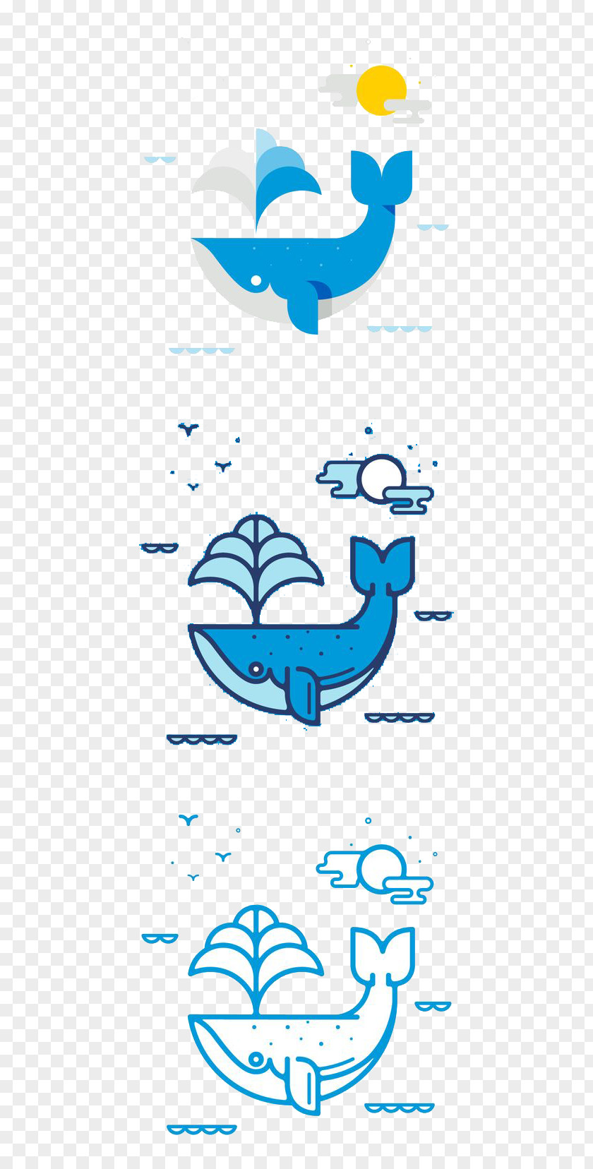 Flat Cute Whale Drawing Graphic Design Illustration PNG
