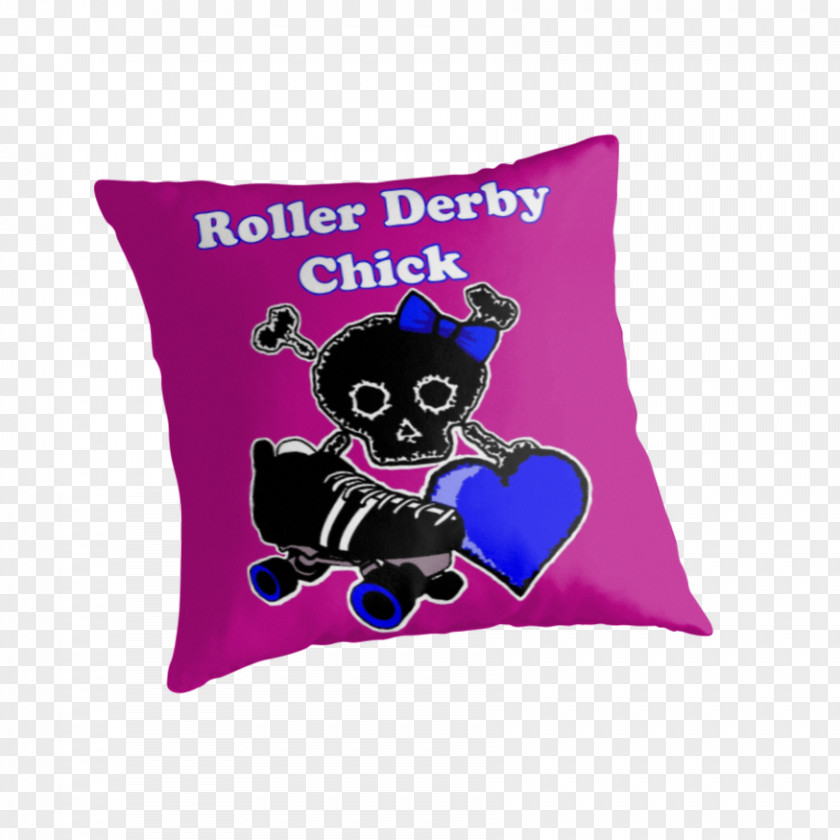 Roller Derby Throw Pillows Cushion Laptop Purple PNG