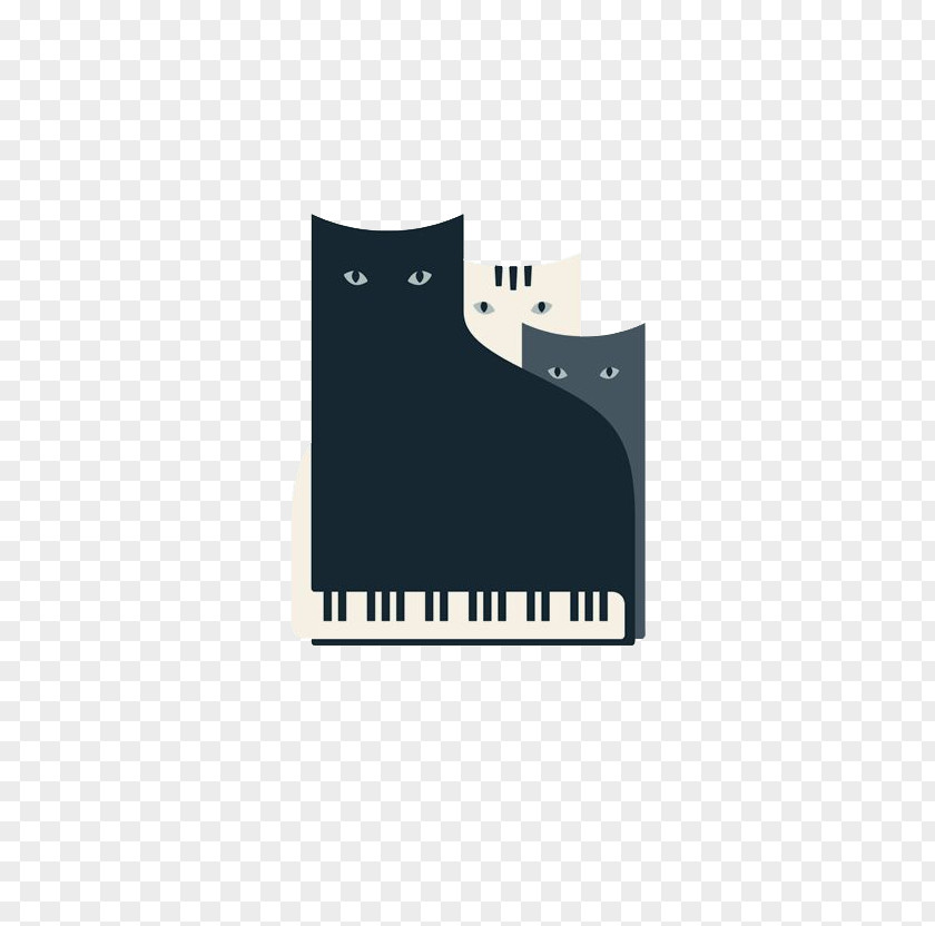 Simple Decorative Elements Cat Poster Concert Screen Printing Art PNG