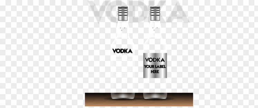 Transparent Vodka Bottle Design Paper Brand Graphic White PNG