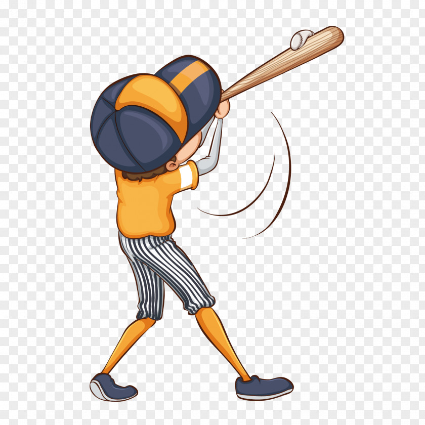 Baseball Bat Solid Swing+hit Player Cartoon PNG