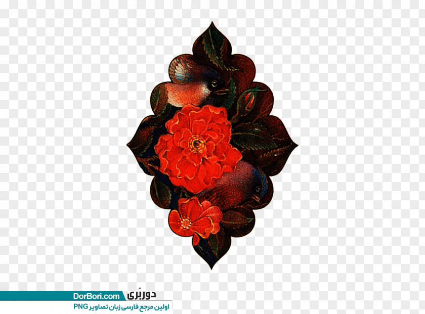 Flower Gul-i-bulbul Arabesque Illuminated Manuscript PNG