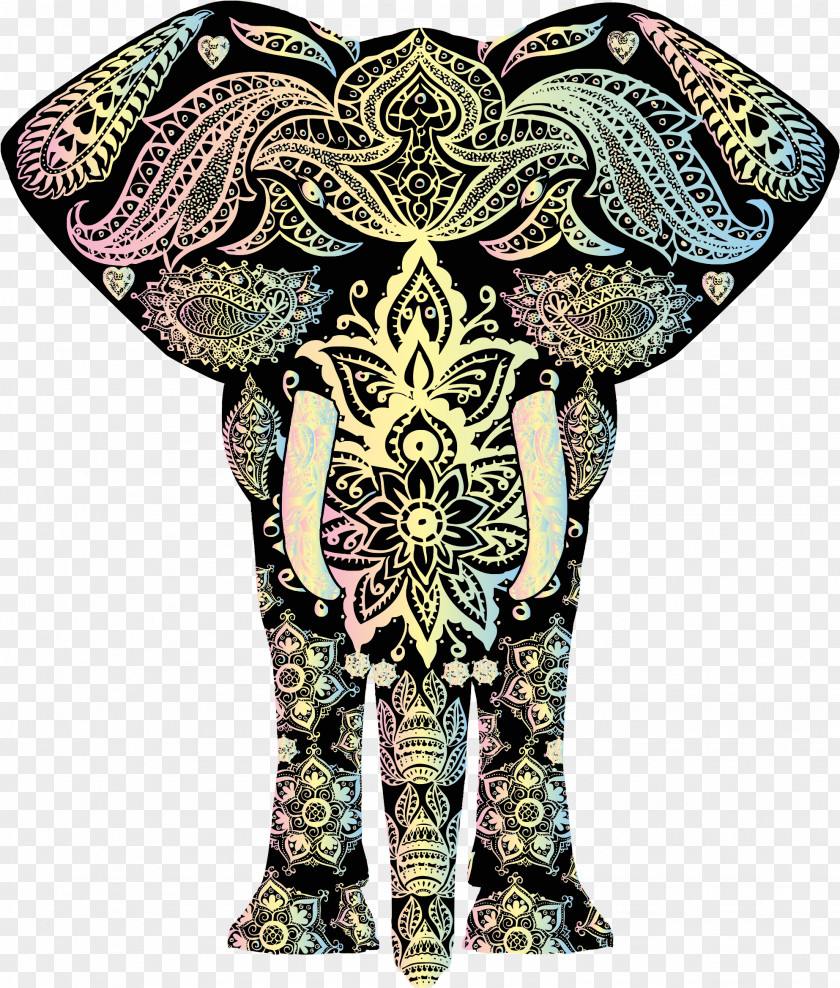 Pastel Flower Save The Elephants Ornament Clip Art PNG