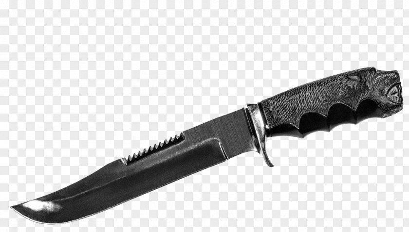 Black Knife Weapon Bowie Hunting Utility Throwing PNG