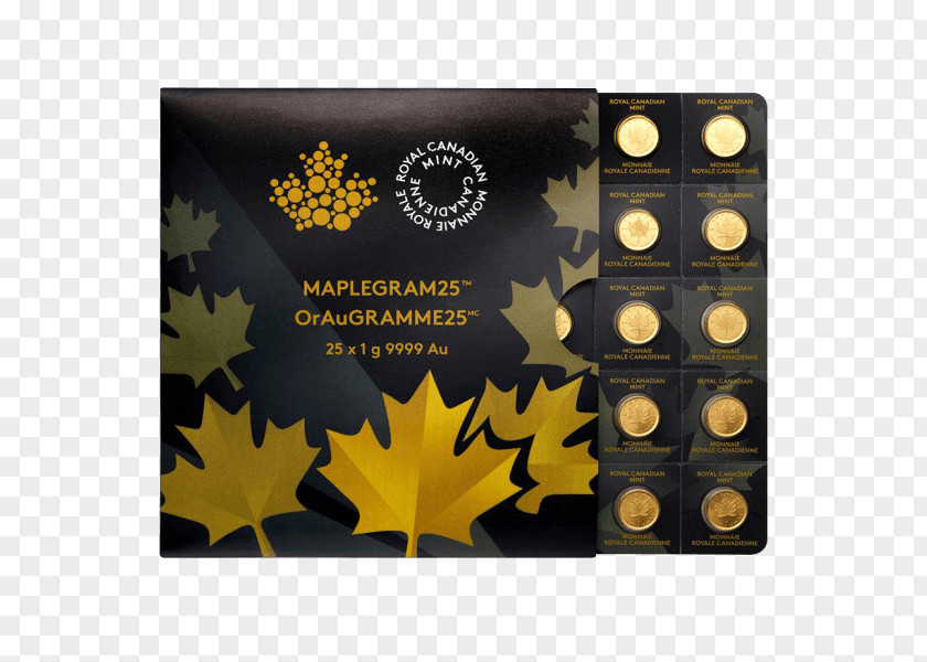 Canada Canadian Gold Maple Leaf Bullion Coin PNG