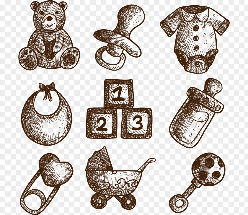 Hand-painted Baby Infant Rattle Euclidean Vector Icon PNG