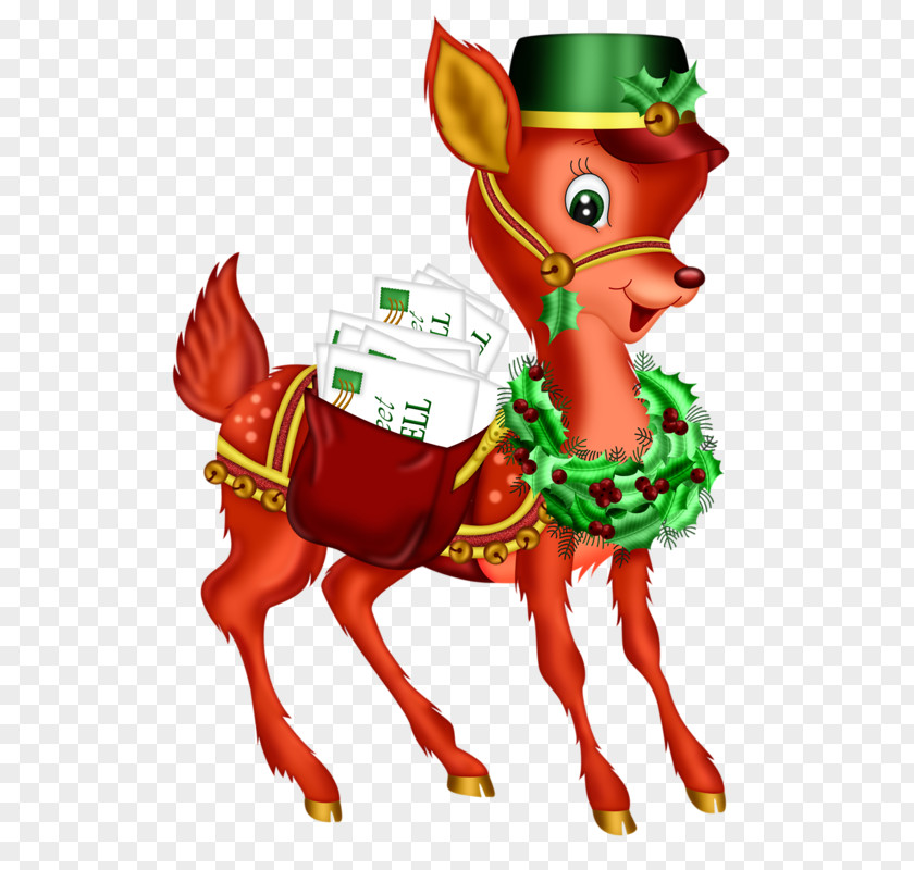 Red Deer Rudolph Christmas Clip Art PNG