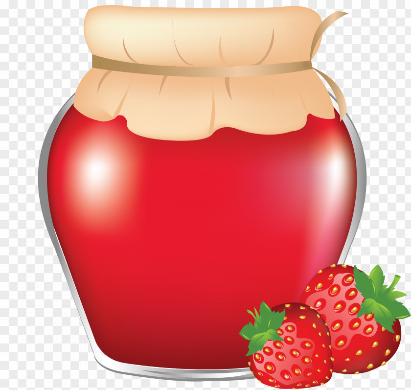 Red Strawberry Vat Jar Clip Art PNG