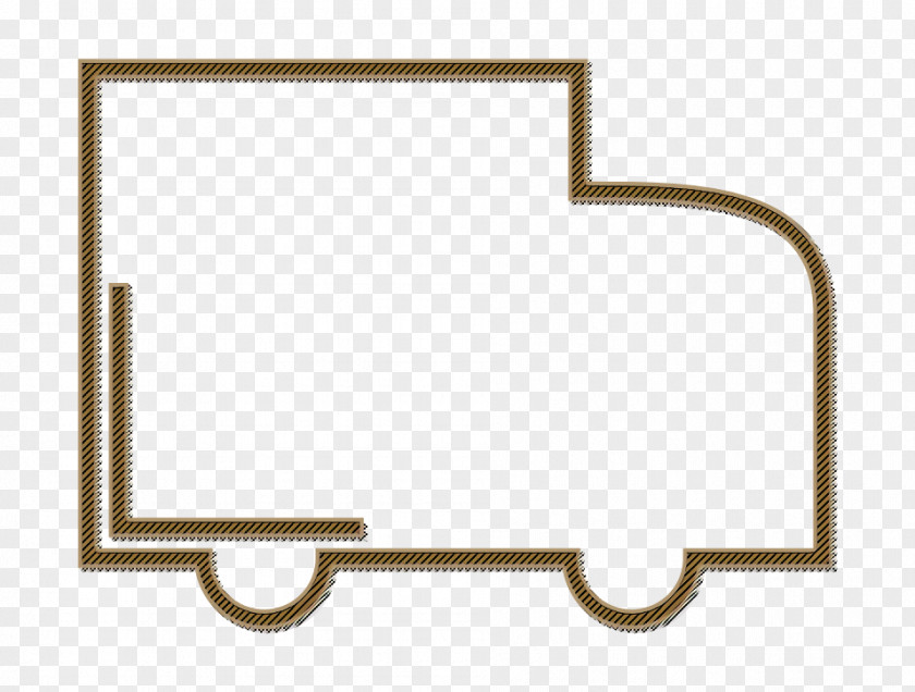 Rectangle Truck Icon Outline Red Shopping PNG