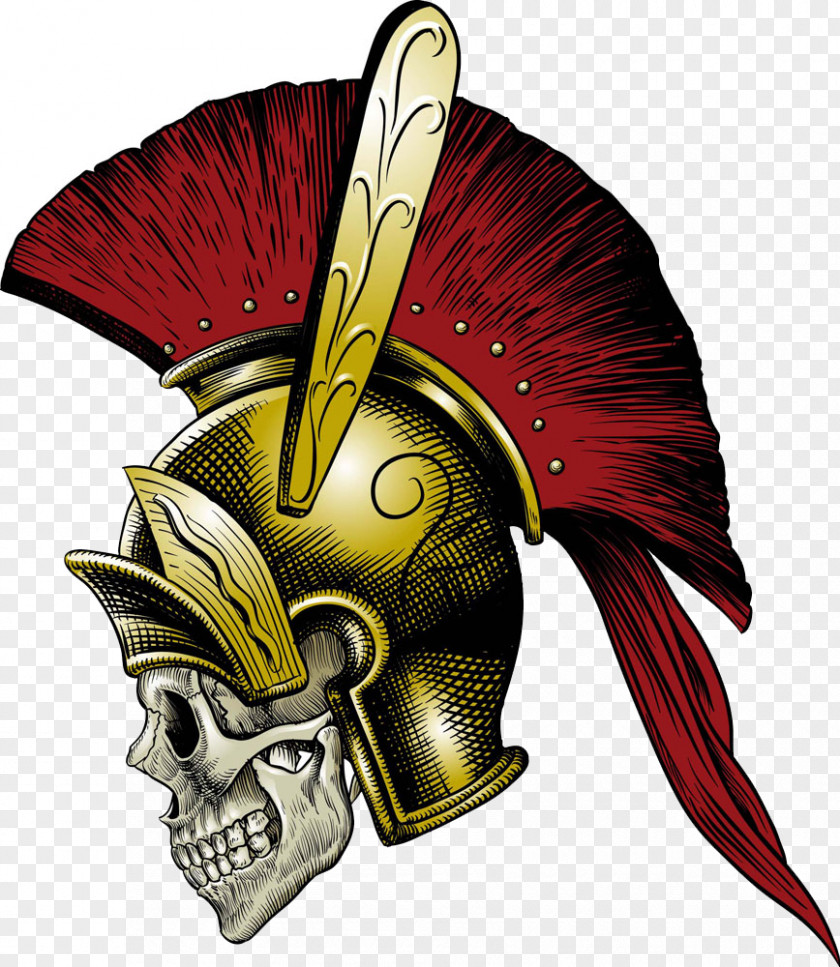 Helmet Ancient Rome Gladiator Skull Illustration PNG