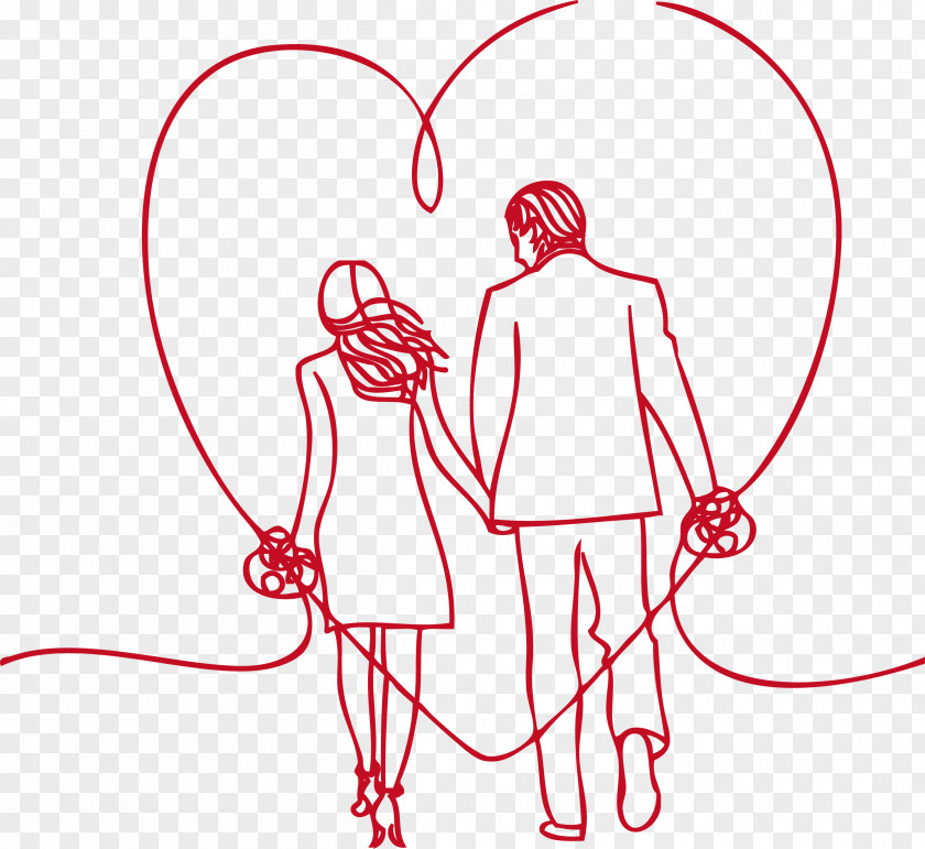 Loving Couple Holding Hands Back Border Love Significant Other Drawing PNG