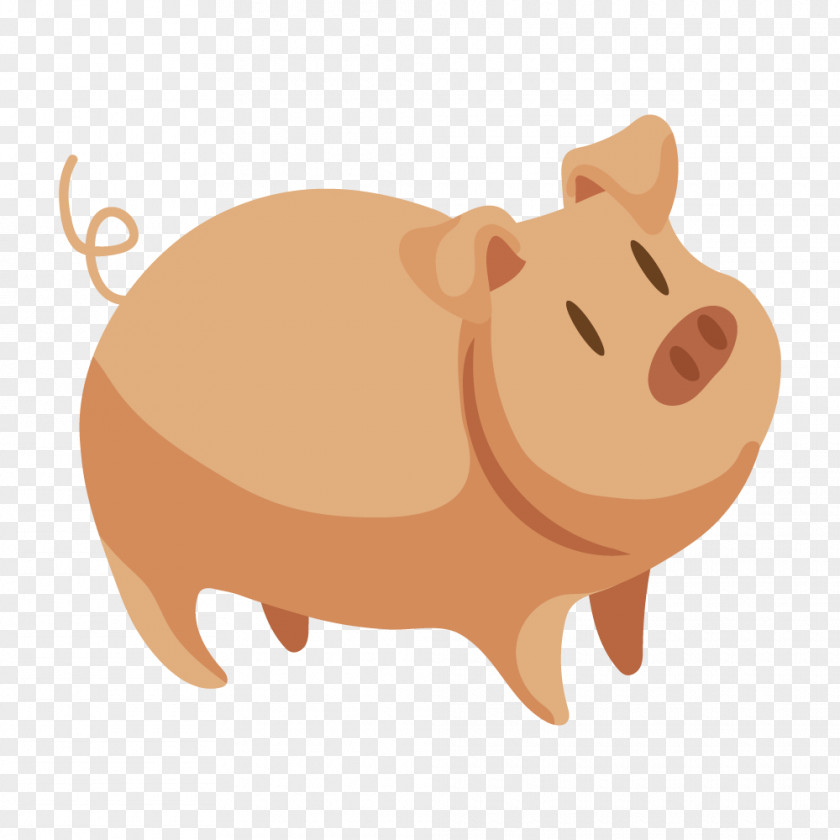 Cartoon Farm Animals Domestic Pig Vector Graphics Drawing Image PNG