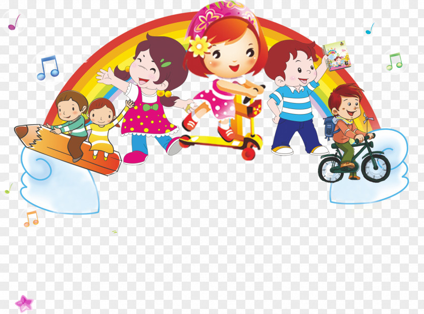 Cartoon Rainbow Poster Drawing Clip Art PNG