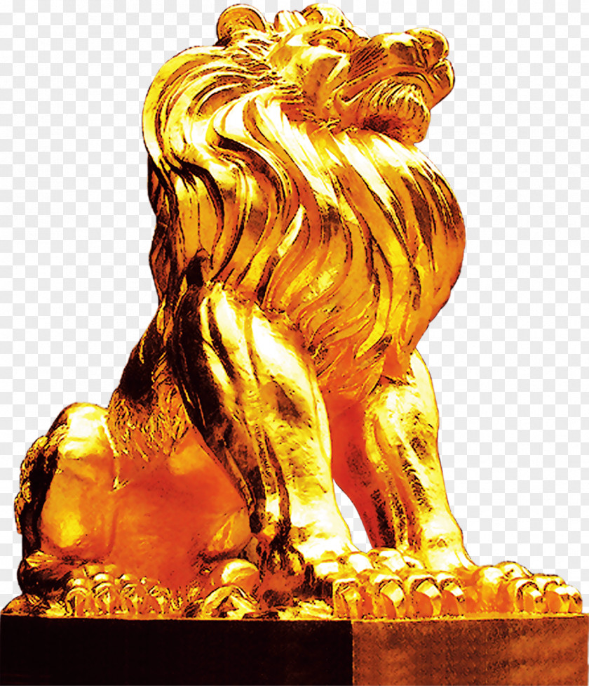 Lion, Gold Taobao Material Lion Photography Download PNG