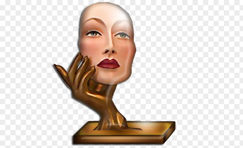 Look In The Mirror Chin Art Trophy Forehead Figurine PNG