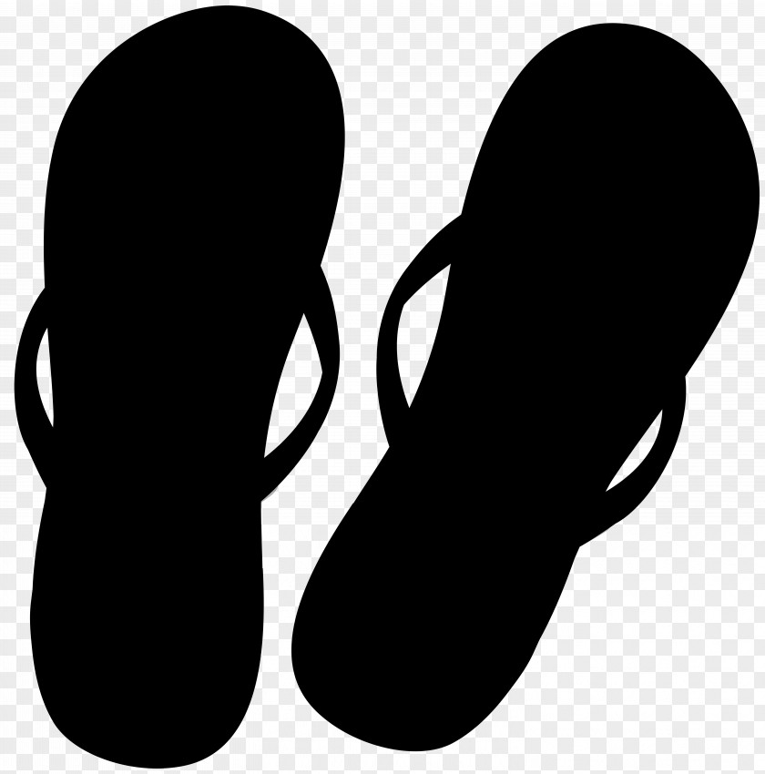 M Shoe Clip Art Flip-flops Slipper Black & White PNG