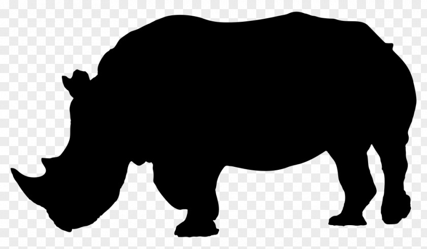 Silhouette Black Rhinoceros PNG