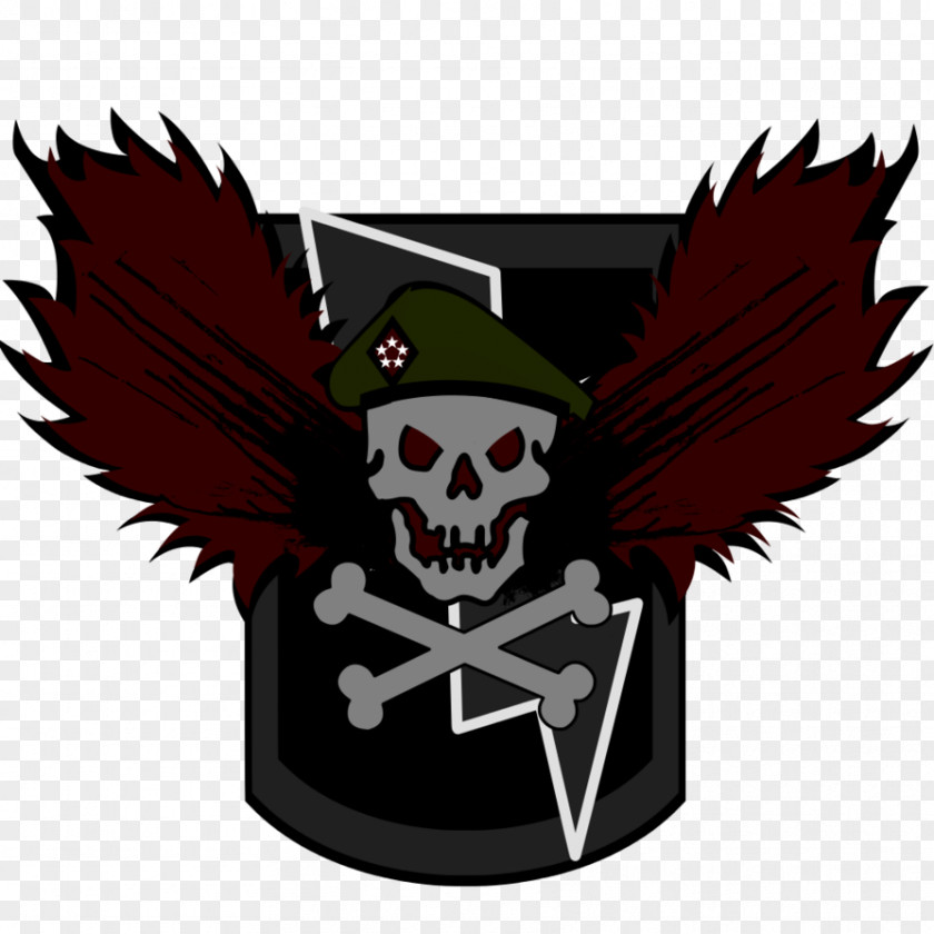 Army Emblem Skull Character Fiction Black Operation PNG