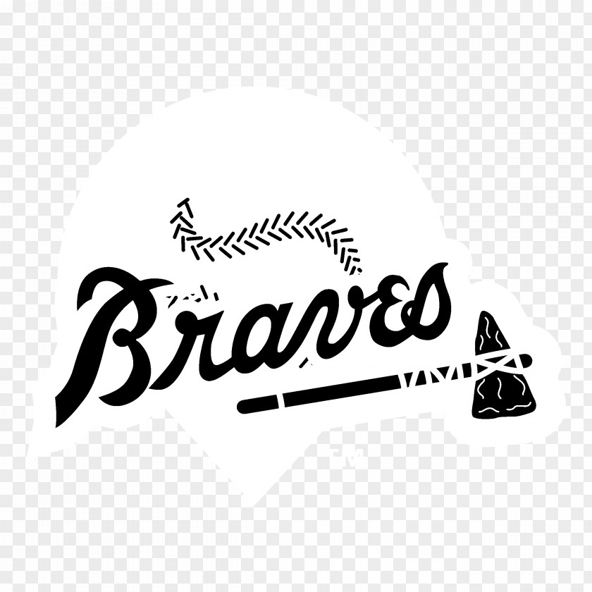 Atlanta Braves Logo Black And White Brand PNG