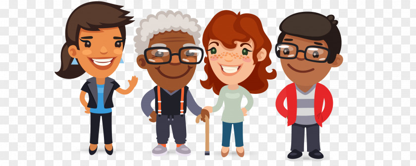Gesture Sharing Cartoon People Social Group Team Animation PNG