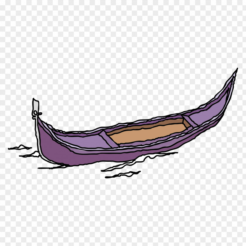 Hand-painted Purple Boat Clip Art PNG