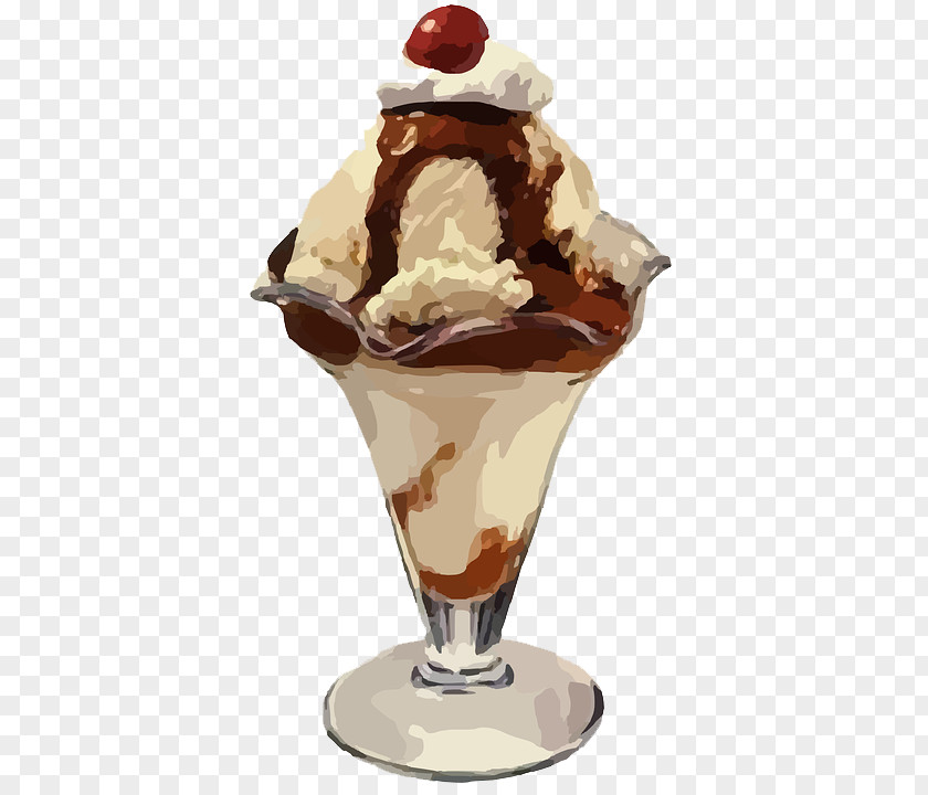 Ice Cream Sundae Cones Chocolate Dame Blanche PNG