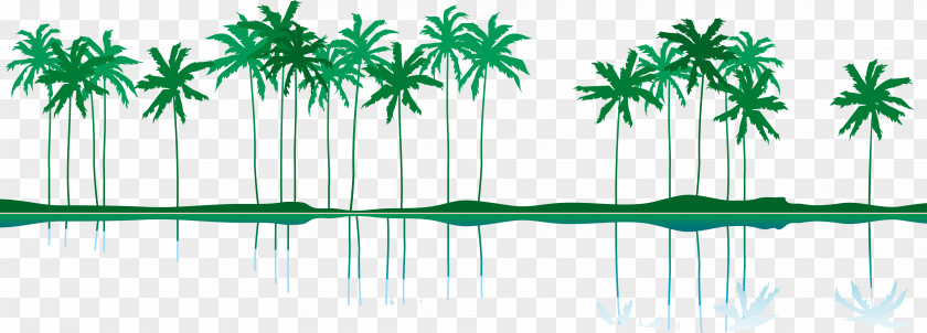 Summer Coconut Tree Island Vector Euclidean Illustration PNG