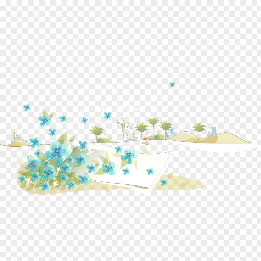 Floral Scene Beach Royalty-free Umbrella Illustration PNG