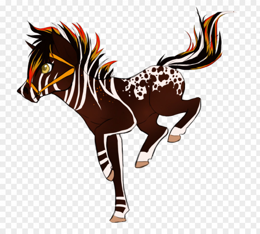 Mustang Mane Stallion Zebra Color PNG
