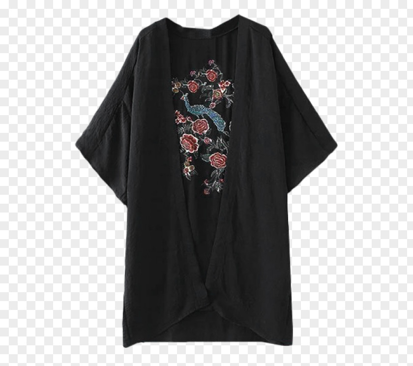 T-shirt Sleeve Blouse Flower Embroidery PNG