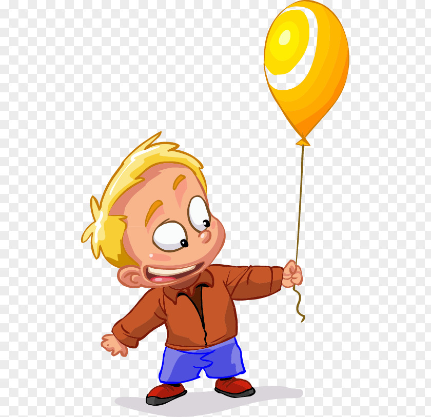 Balloon Boy Hand-painted Pattern Child Cartoon Illustration PNG